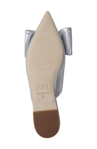Shop Zigi Mane Bow Mule In Silver