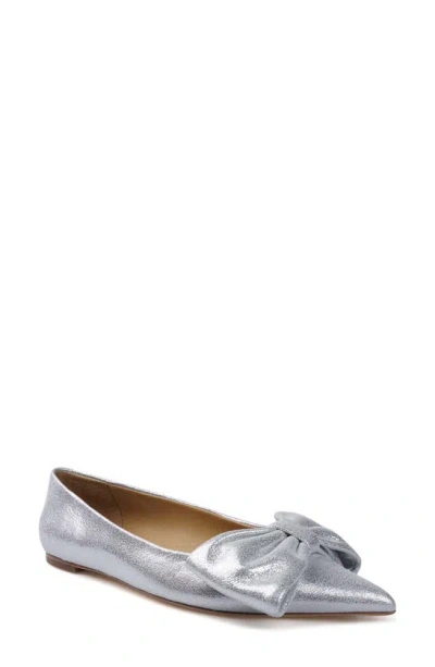 Shop Zigi Manelik Pointed Toe Flat In Silver