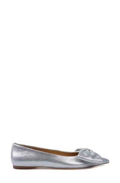 Zigi Manelik Pointed Toe Flat In Silver