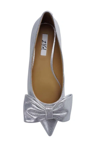 Zigi Manelik Pointed Toe Flat In Silver