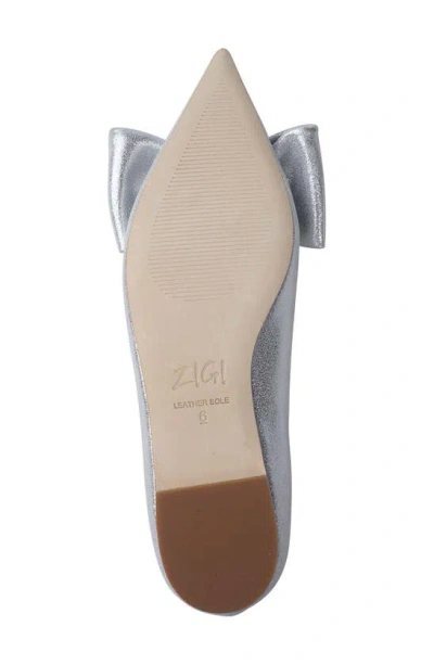 Zigi Manelik Pointed Toe Flat In Silver