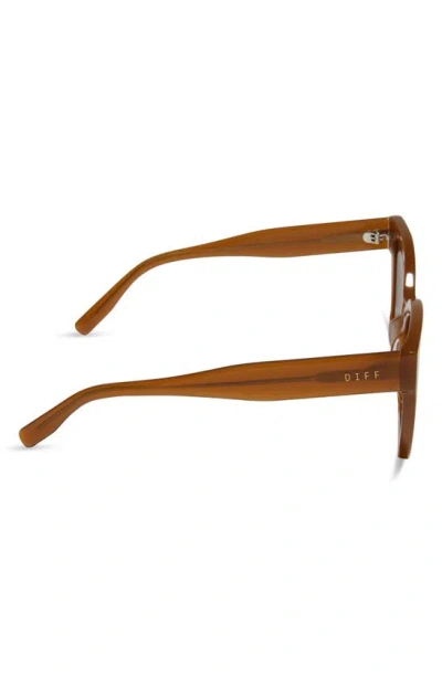Shop Diff Rhys 51mm Polarized Rectangular Sunglasses In Brown