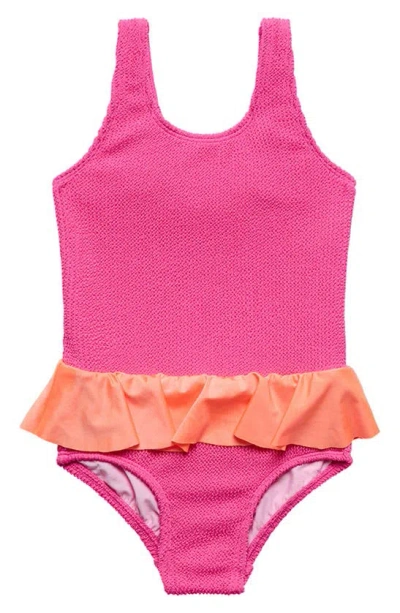 Shop Beach Lingo Kids' Skirted Scrunch One-piece Swimsuit In Pink