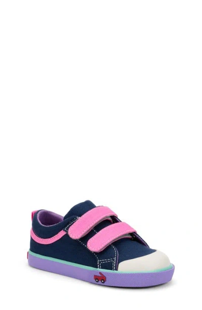 Shop See Kai Run Kids' Robyne Sneaker In Navy/hot Pink