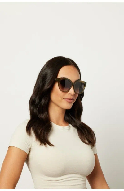 Shop Diff Maya 59mm Round Sunglasses In Olive/ Grey Gradient