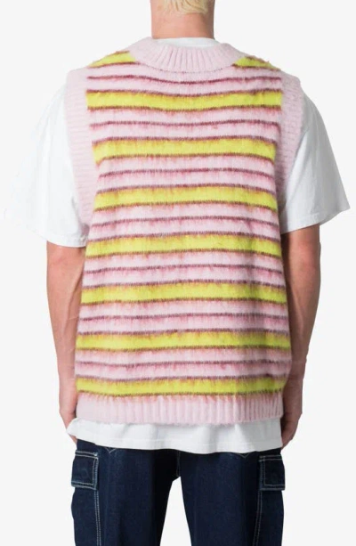 Mnml Striped Faux Mohair Sweater Vest In Purple