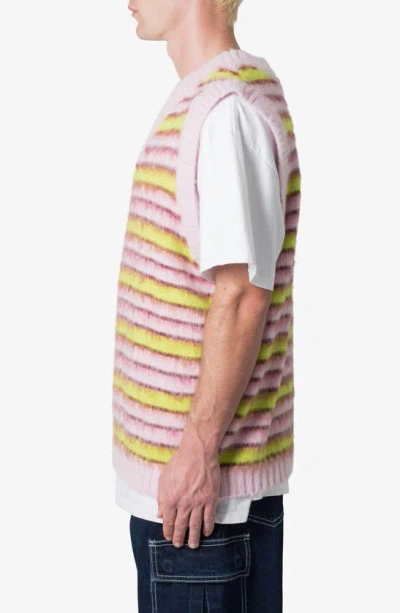 Mnml Striped Faux Mohair Sweater Vest In Purple