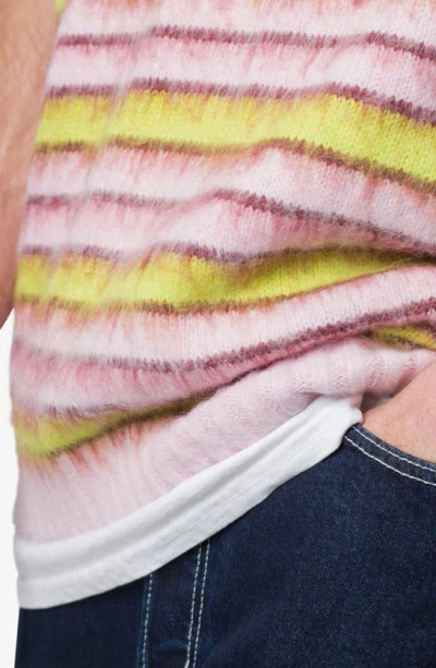 Mnml Striped Faux Mohair Sweater Vest In Purple