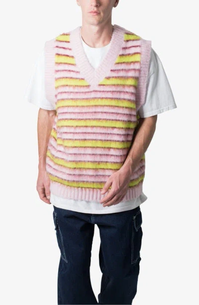Mnml Striped Faux Mohair Sweater Vest In Purple