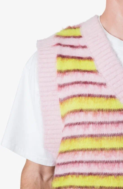 Mnml Striped Faux Mohair Sweater Vest In Purple