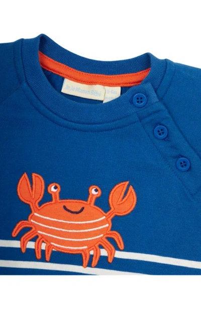Shop Jojo Maman Bébé Crab Appliqué Romper In Denim