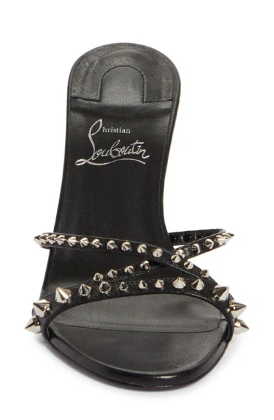 Shop Christian Louboutin Tatoosh Spike Slide Sandal In Black