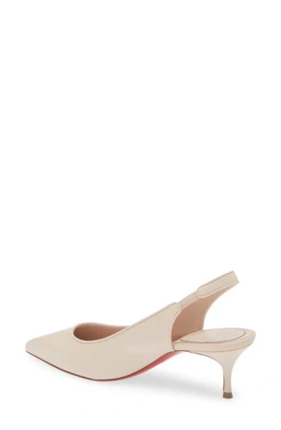 Christian Louboutin Sporty Kate 55 Leather Slingback Pumps In Leche