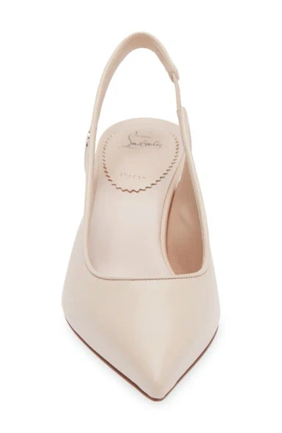 Christian Louboutin Sporty Kate 55 Leather Slingback Pumps In Leche