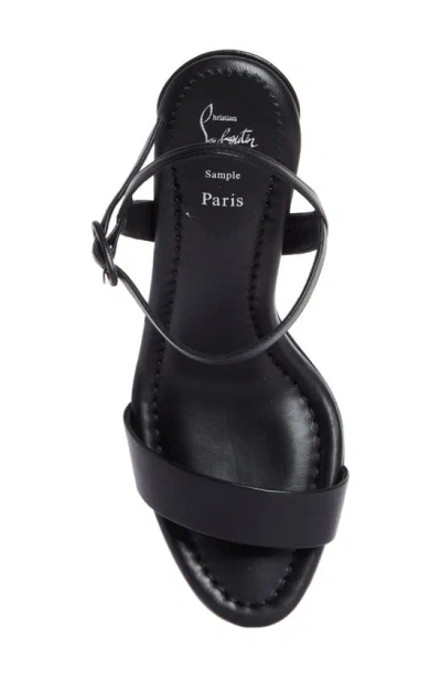Christian Louboutin Womens Black Miss Sabina 85 Patent-leather Heeled Sandals In Black