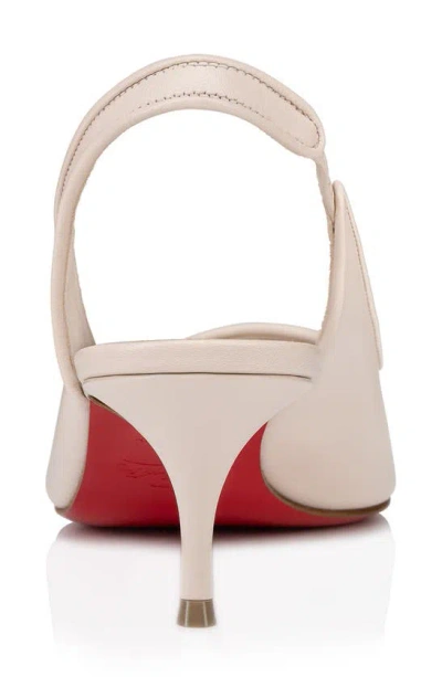 Christian Louboutin Sporty Kate 55 Leather Slingback Pumps In Leche