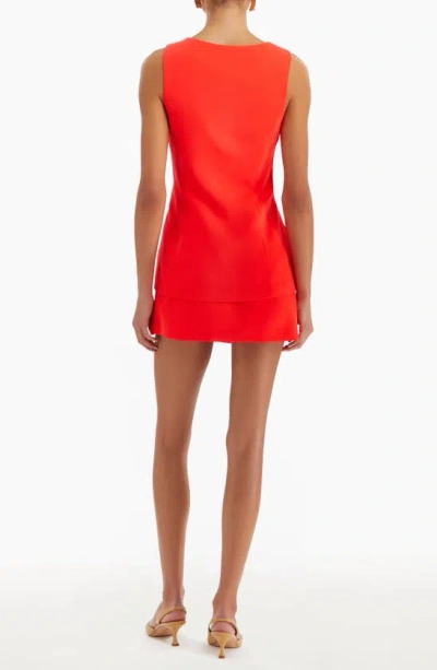 Amanda Uprichard Kya Sleeveless Romper Minidress In Crimson