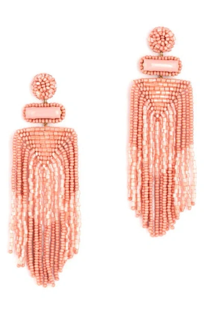 Shop Deepa Gurnani Jody Beaded Tassel Earrings In Pink