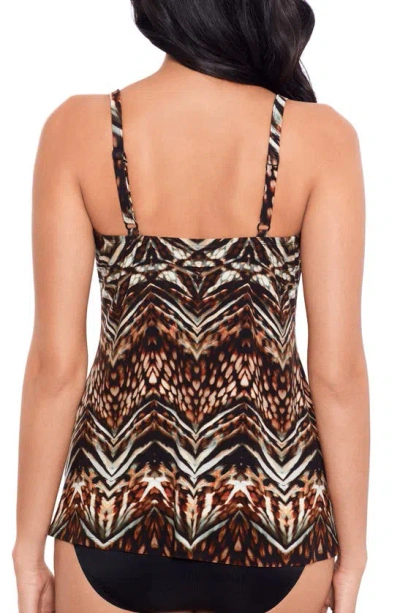 Shop Miraclesuit Tigress Gala Underwire Tankini Top In Black Multi