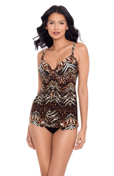 Shop Miraclesuit ® Tigress Gala Underwire Tankini Top In Black Multi