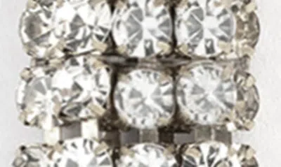 Shop Deepa Gurnani Elisa Crystal Drop Earrings In Silver