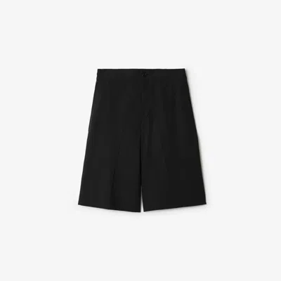Shop Burberry Cotton Blend Tailored Shorts In Black