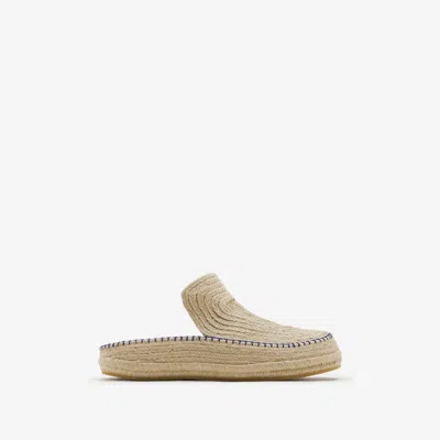 Shop Burberry Cord Clogs In Natural