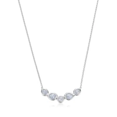 Shop Monica Vinader Sterling Silver Siren Mini Nugget Cluster Necklace Blue Lace Agate