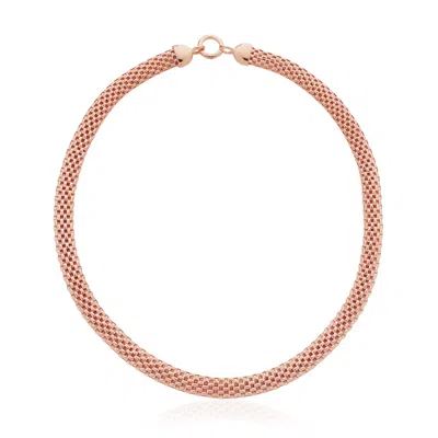Shop Monica Vinader Rose Gold Woven Wide Chain Necklace 46cm/18'