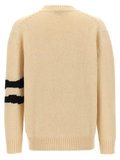 Alexander Mcqueen Man Beige Knitwear In White/black