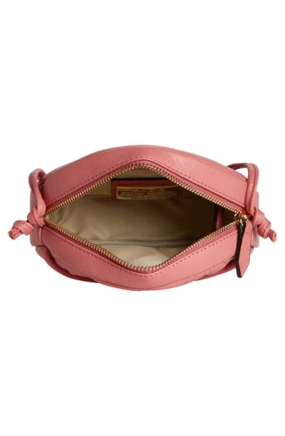 Shop Valentino By Mario Valentino Moony Diamond Leather Crossbody Bag In Coral Pink