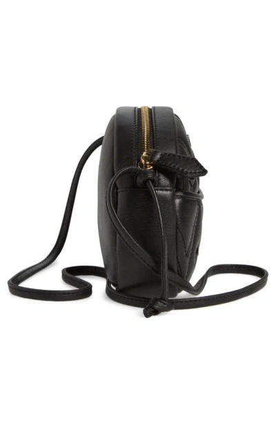 Shop Valentino By Mario Valentino Moony Diamond Leather Crossbody Bag In Black