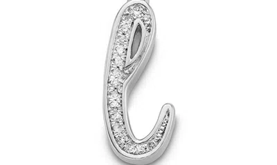 Shop Monica Vinader Diamond Alphabet Pendant In Sterling Silver