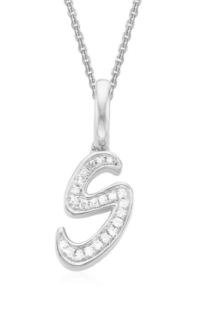 Shop Monica Vinader Alphabet Diamond Pavé Pendant Charm In Silver/ Diamond- S
