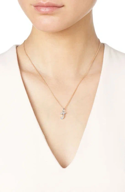 Shop Monica Vinader Alphabet Diamond Pavé Pendant Charm In Silver/ Diamond- J