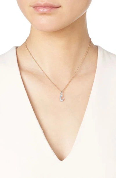 Monica Vinader Alphabet Diamond Pavé Pendant Charm In Silver/ Diamond- C