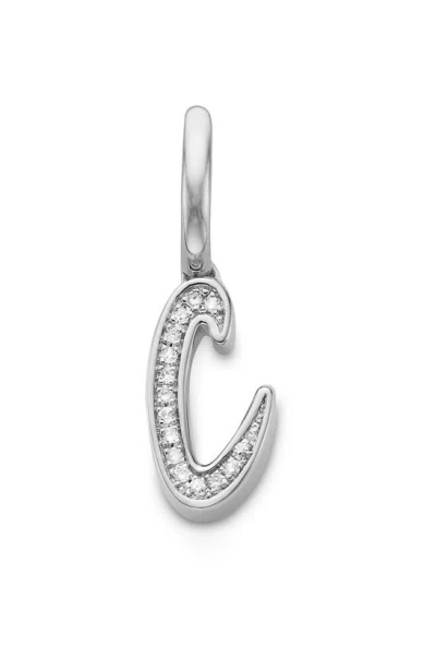 Monica Vinader Alphabet Diamond Pavé Pendant Charm In Silver/ Diamond- C