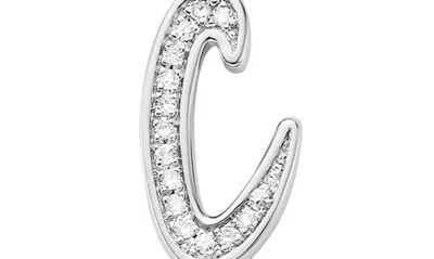 Monica Vinader Alphabet Diamond Pavé Pendant Charm In Silver/ Diamond- C