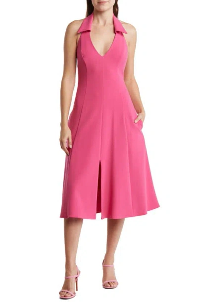 Shop Black Halo Lathan Halter Neck Fit & Flare Dress In French Rose