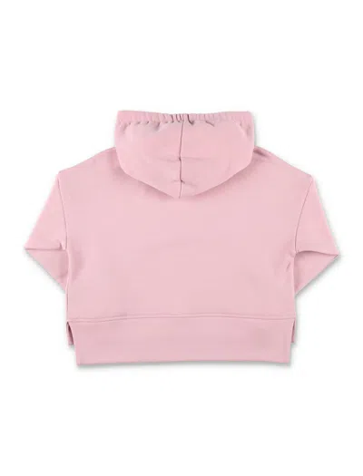 Shop Moncler Hoodie Fleece Logo In Pink