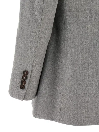 Shop Brunello Cucinelli 'monile' Blazer In Gray