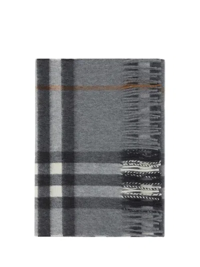 Shop Burberry Scarves In Grey