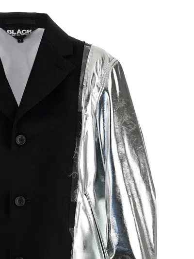 Shop Comme Des Garcons Black Comme Des Garçons Black Laminated Jacket In Silver