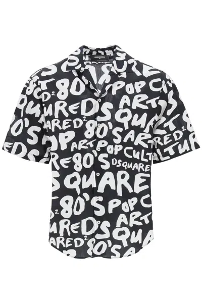 Shop Dsquared2 Popo 80's Bowling Shirt In Black