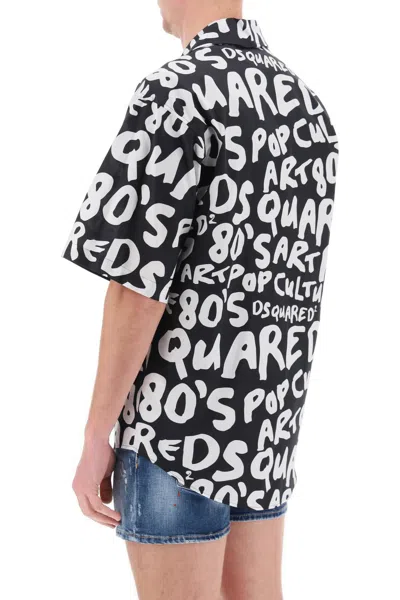 Shop Dsquared2 Popo 80's Bowling Shirt In Black
