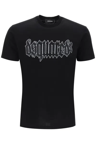 Shop Dsquared2 Embellished Cool Fit T-shirt In Black