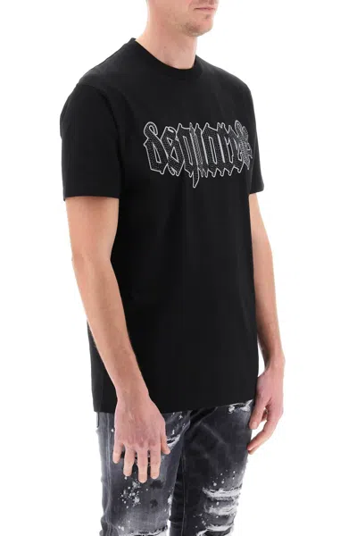 Shop Dsquared2 Embellished Cool Fit T-shirt In Black