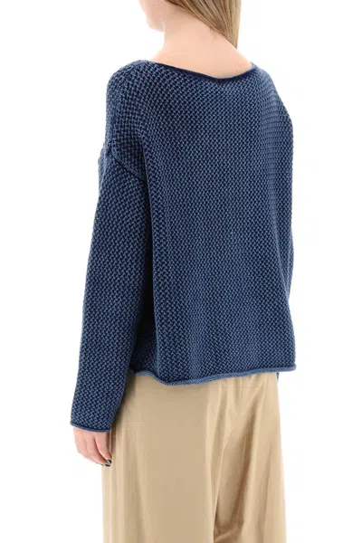 Shop Polo Ralph Lauren "pointelle Knit Pullover With Embroidered Flag In Blue