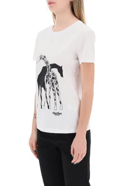 Shop Max Mara Giraffe Print T-shirt In White
