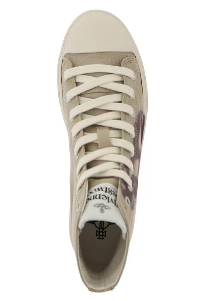 Shop Vivienne Westwood Plimsoll High Top Sneakers In Neutro